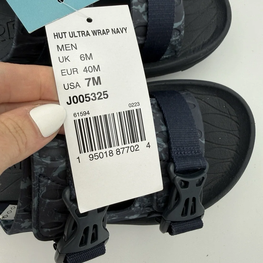 Merrell Hut Ultra Wrap Sandals Mens 7M Blue Comfort‎ Slip On Adjustable Dad New